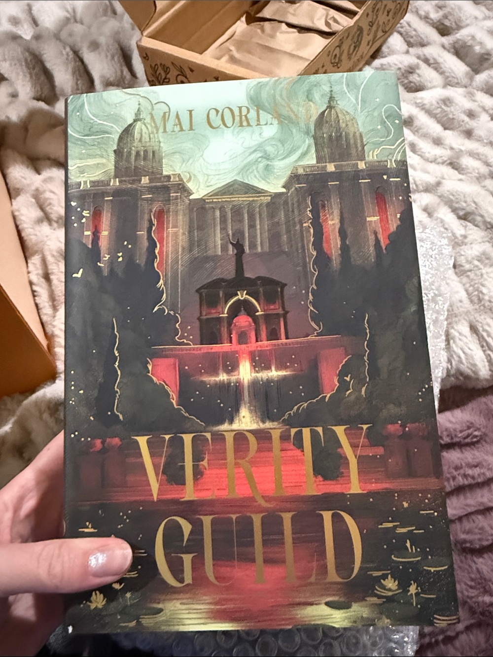 Verity Guild Hardcover Book - Green & Red Illustrated Cover fairyloot edition